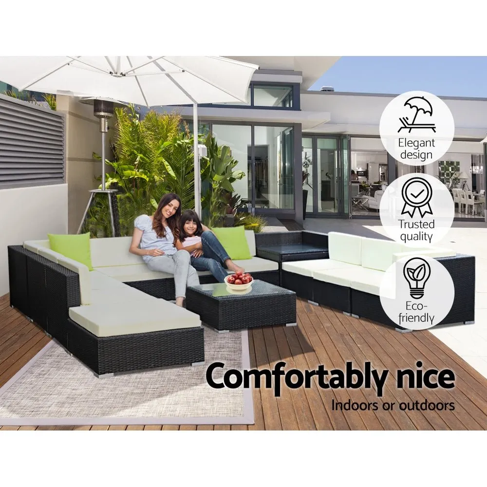 12PC Outdoor Furniture Sofa Set Wicker Garden Patio Lounge