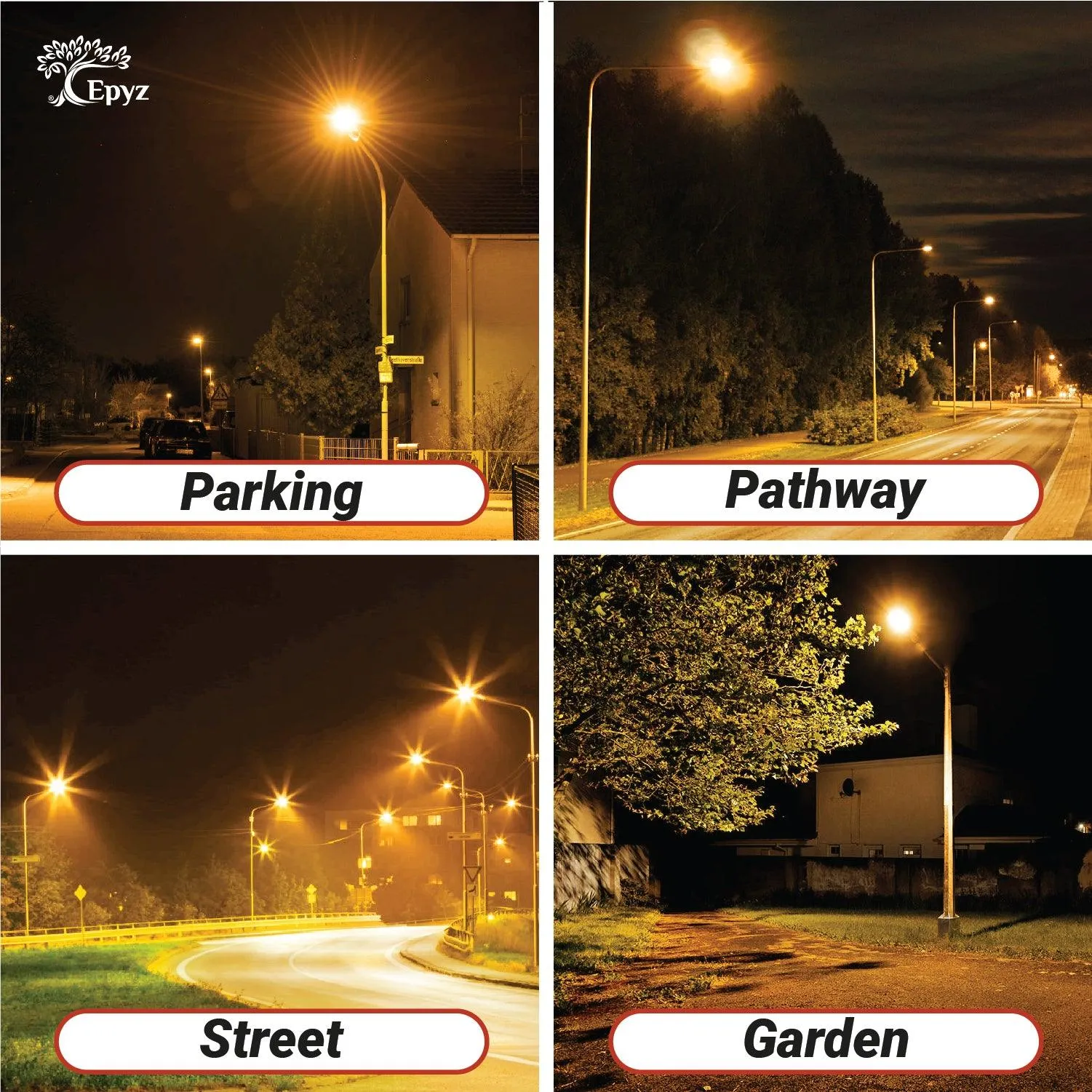 30 Watt Solar Street Lights for Garden (Warm Light)