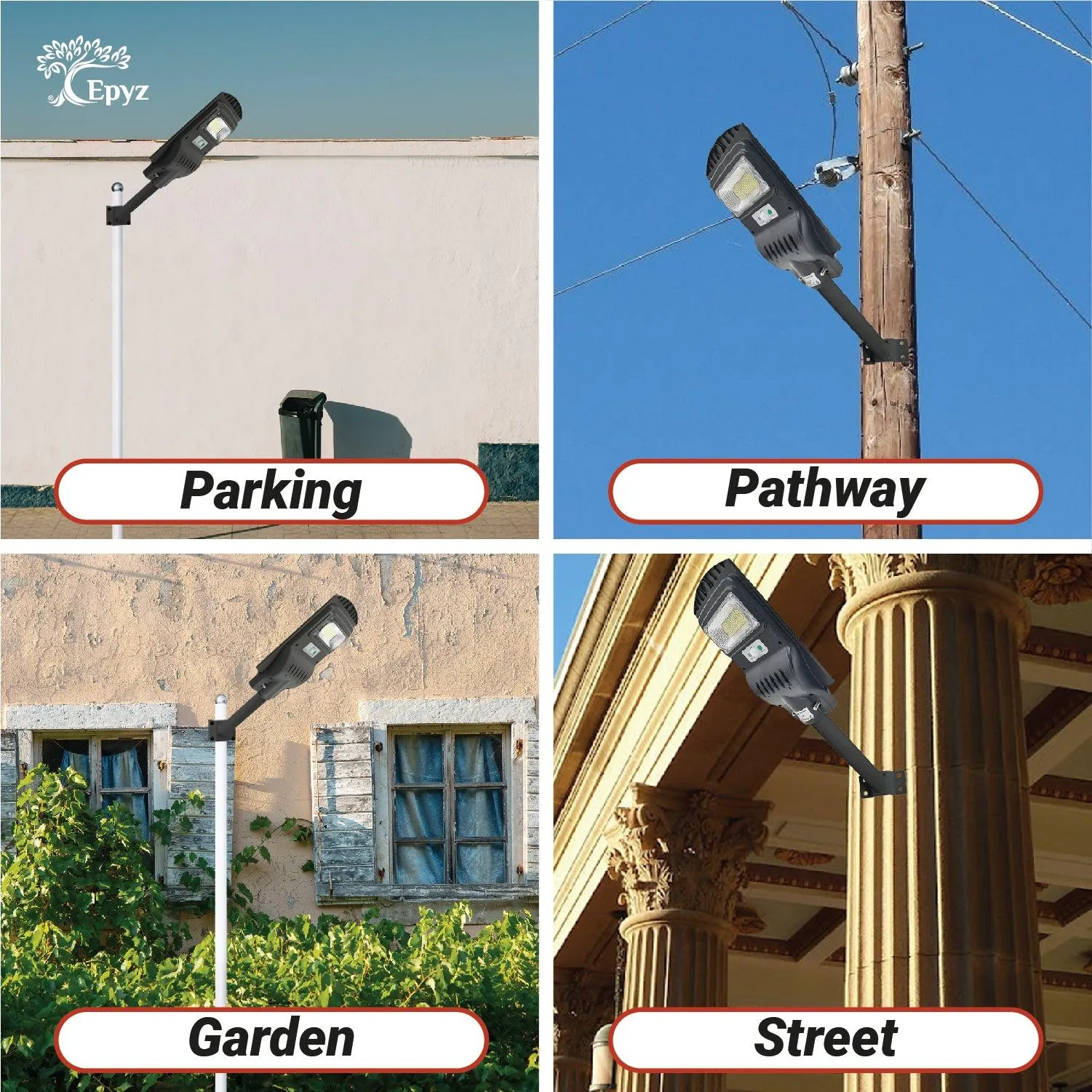 30 Watt Solar Street Lights for Garden (Warm Light)
