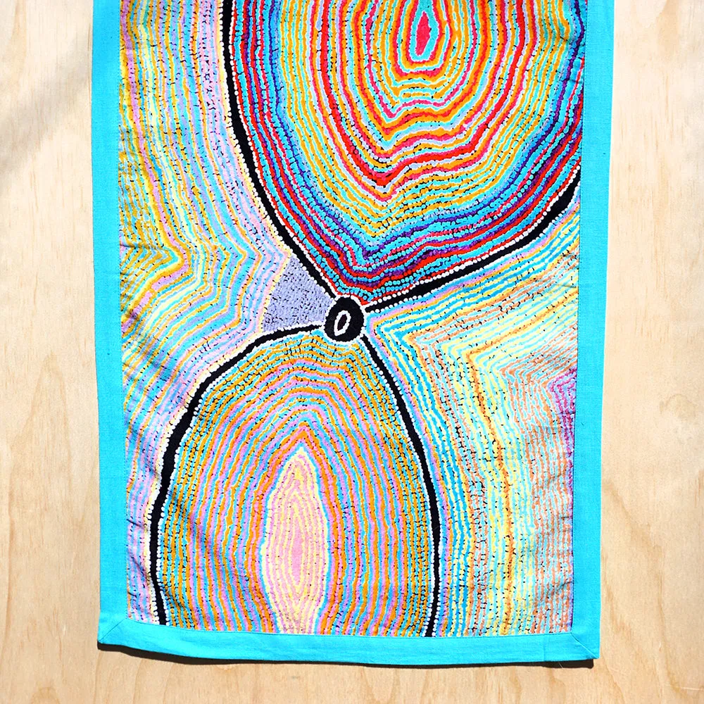 Aboriginal Art Cotton Table Runner by Liddy Napanangka Walker