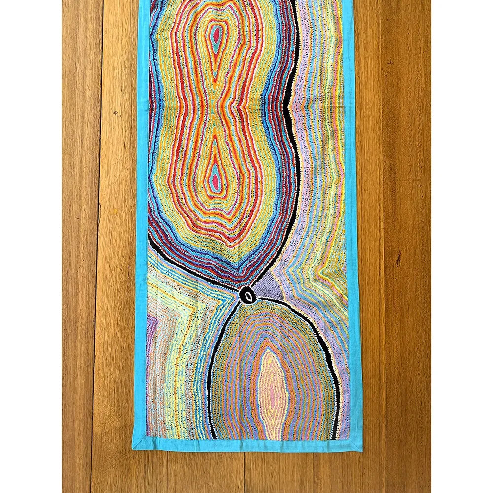 Aboriginal Art Cotton Table Runner by Liddy Napanangka Walker