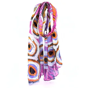 Aboriginal Art Organic Cotton Scarf by Murdie Nampijinpa Morris