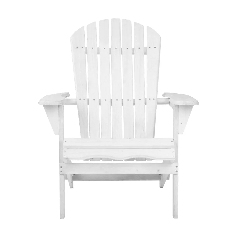 Adirondack Outdoor Chairs Wooden Foldable Beach Chair Patio Furniture White