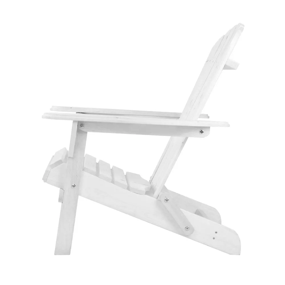 Adirondack Outdoor Chairs Wooden Foldable Beach Chair Patio Furniture White