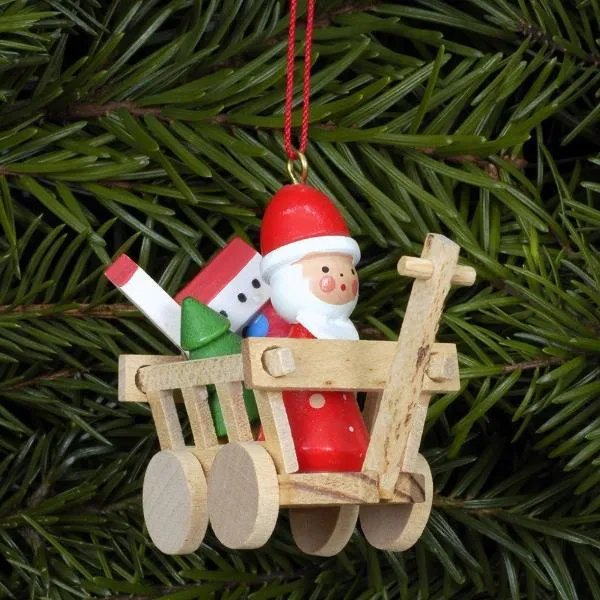 Alpine Santa in wagon - Christmas tree decoration (Pre-Order Item)