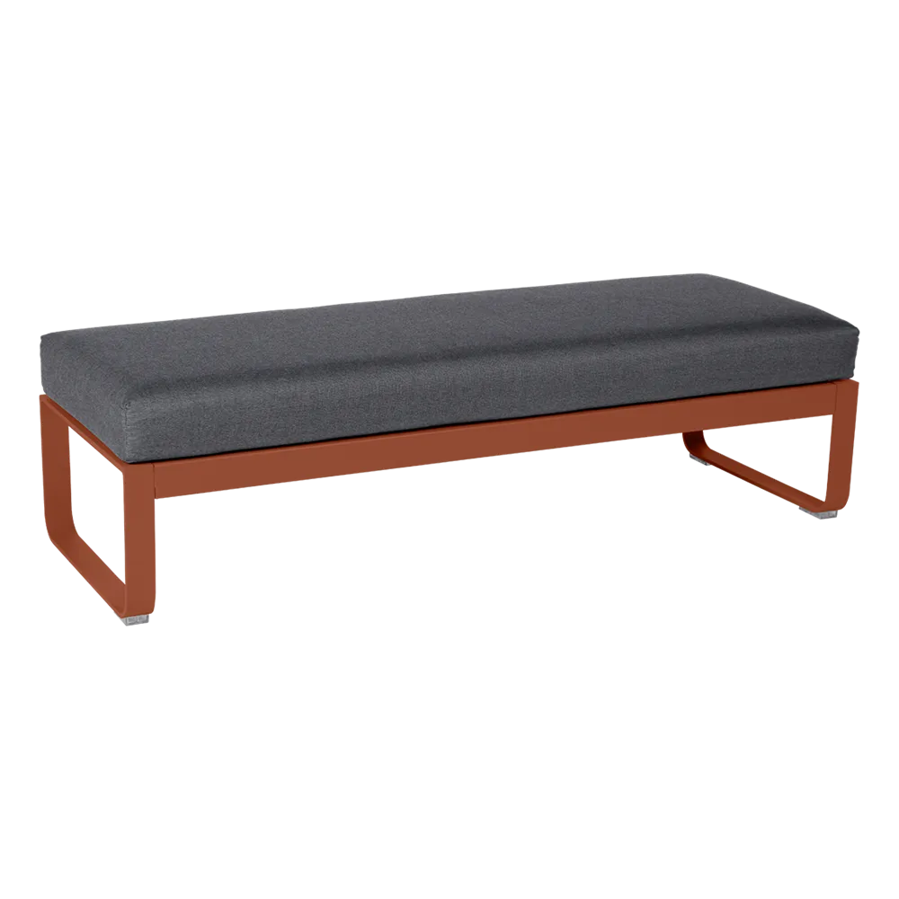BELLEVIE 2-SEATER OTTOMAN-GRAPHITE GREY CUSHION