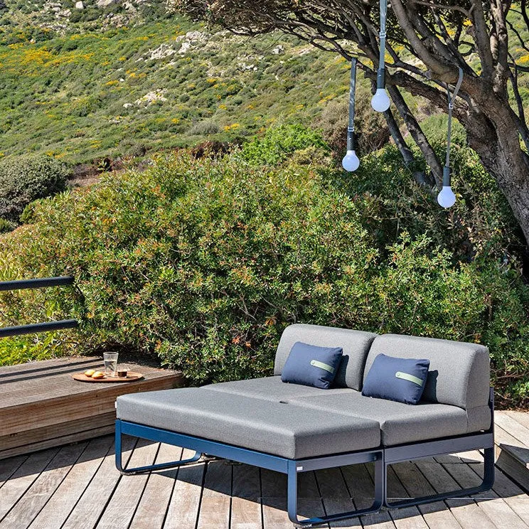 BELLEVIE 2-SEATER OTTOMAN-GRAPHITE GREY CUSHION
