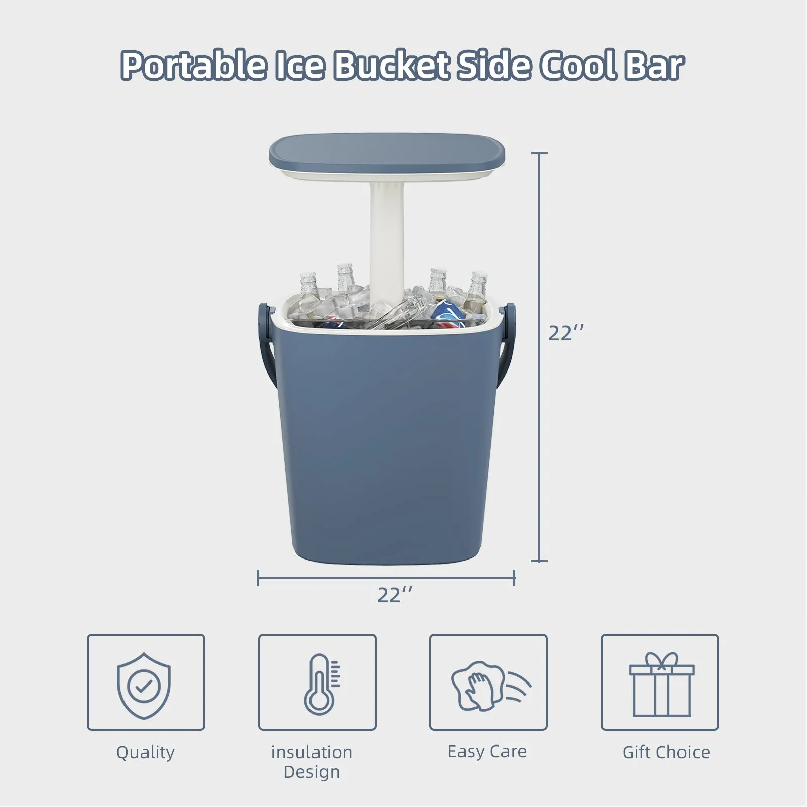 Cool Bar Table Portable with Lift Top Lid