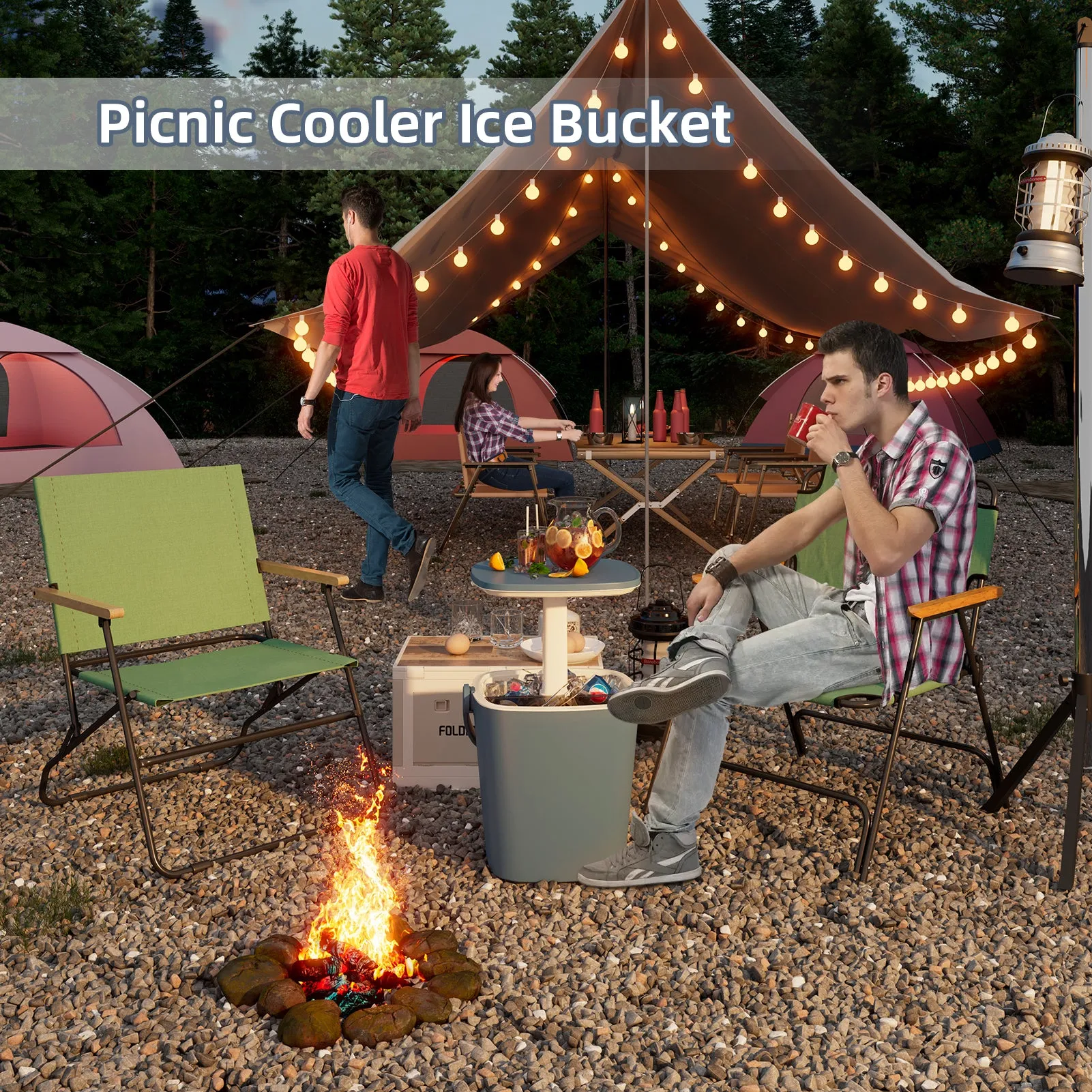 Cool Bar Table Portable with Lift Top Lid