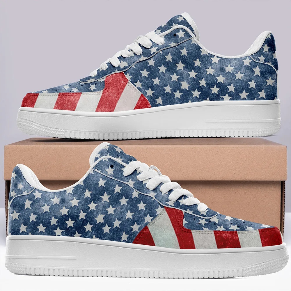 Custom Corporate Gifts, Corporate Thank You Gifts AF1-B05606 Custom AF1 American Flag, USA Flag Sneakers AF1, Shoes, Printed Shoes