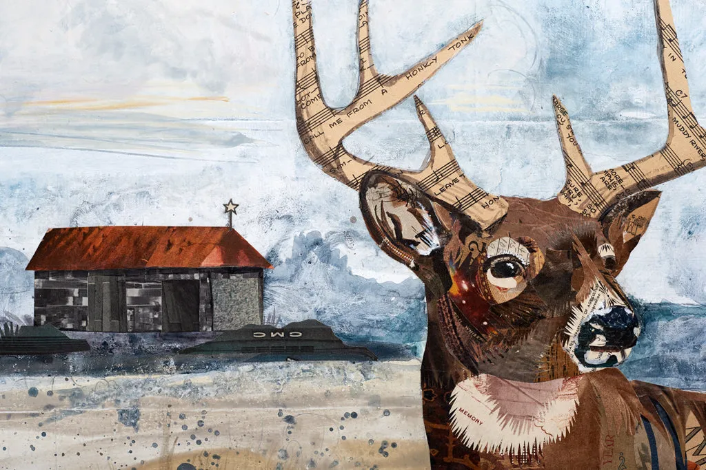 DRIVE-IN DEER original paper collage