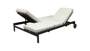 Duoyes Outdoor Chaise Lounge TWIN, Backrests Adaptive individually in Aluminum Frame with Cushions