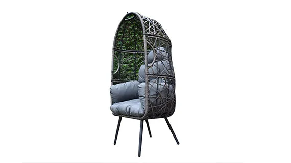 Duoyes Stylish Outdoor Sofa, Wicker Sofa Chair Modular in Steel Frame with Cushions
