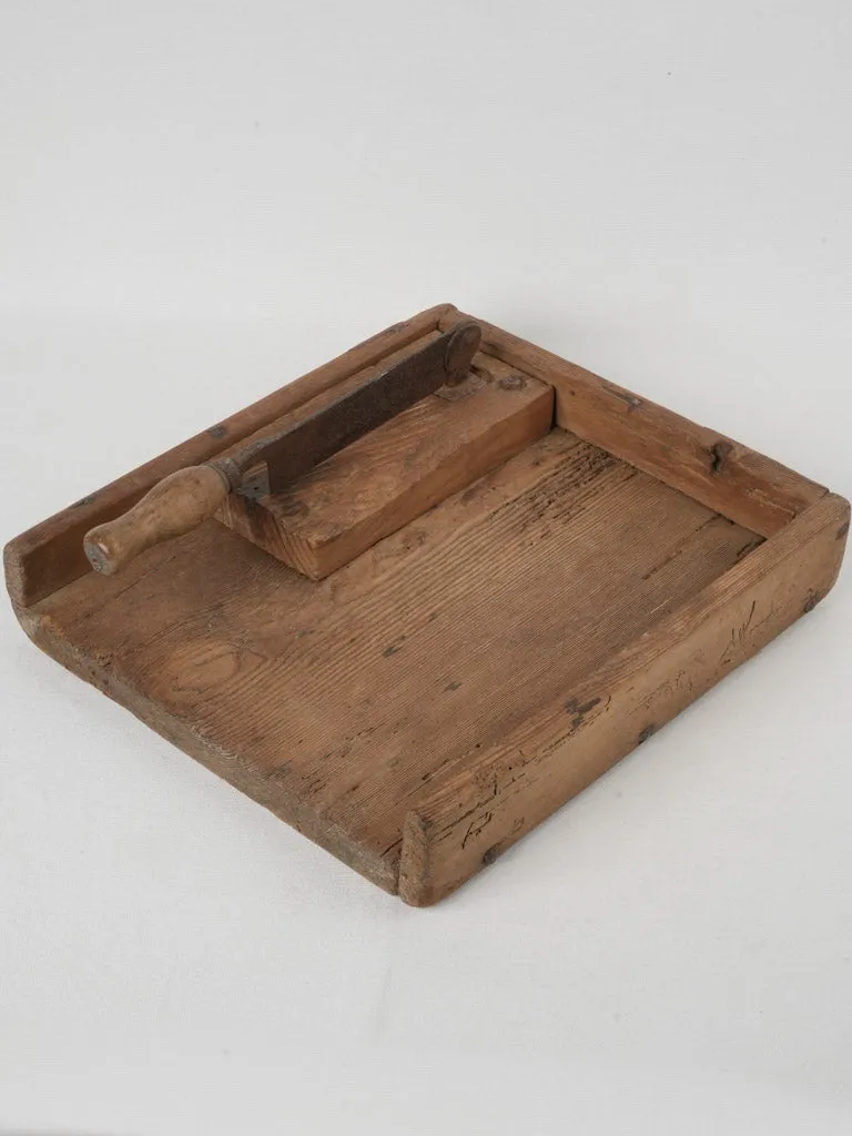 Early 20th Century French Bread Board w/ Knife 16¼" X 15¼"