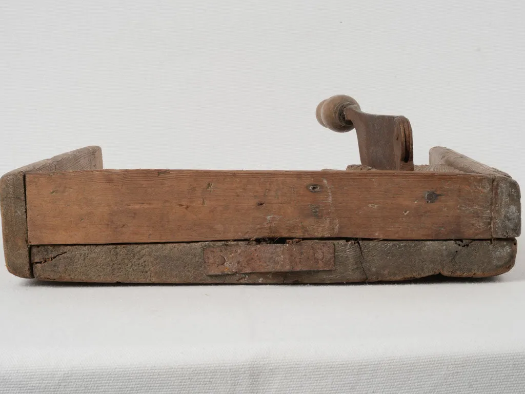 Early 20th Century French Bread Board w/ Knife 16¼" X 15¼"