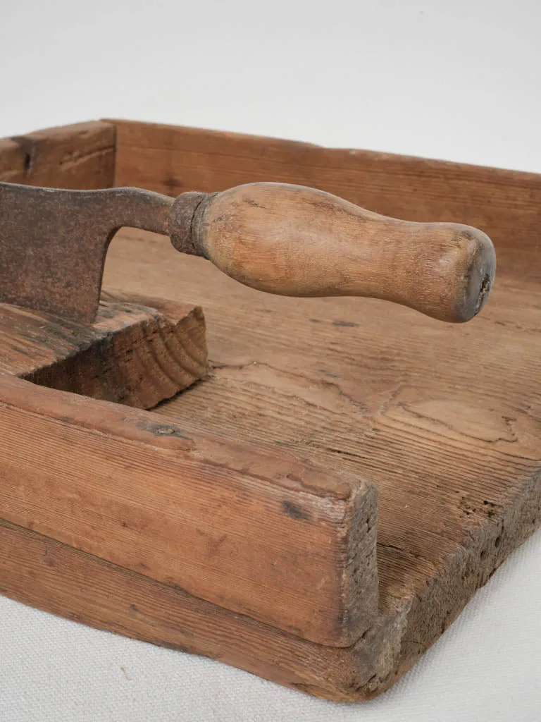 Early 20th Century French Bread Board w/ Knife 16¼" X 15¼"