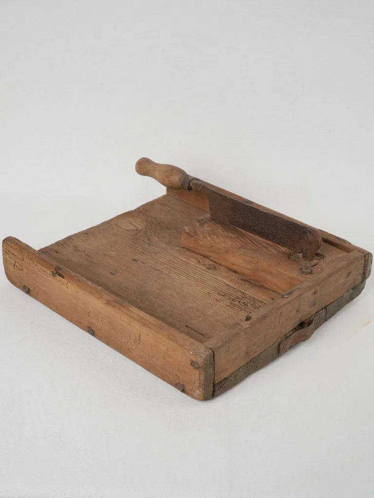 Early 20th Century French Bread Board w/ Knife 16¼" X 15¼"