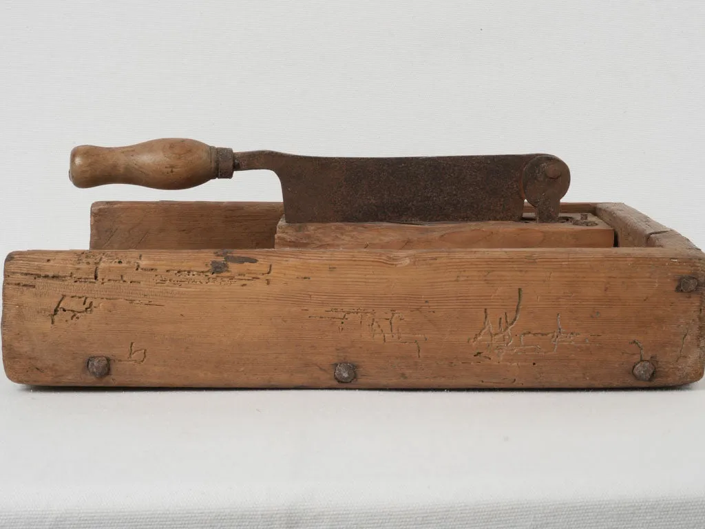 Early 20th Century French Bread Board w/ Knife 16¼" X 15¼"