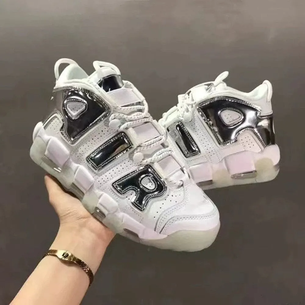 Giant Air Panda Liquid Silver Running Air Cushion Thick Sole Sports Men's Shoe Basketball Women's Shoe
