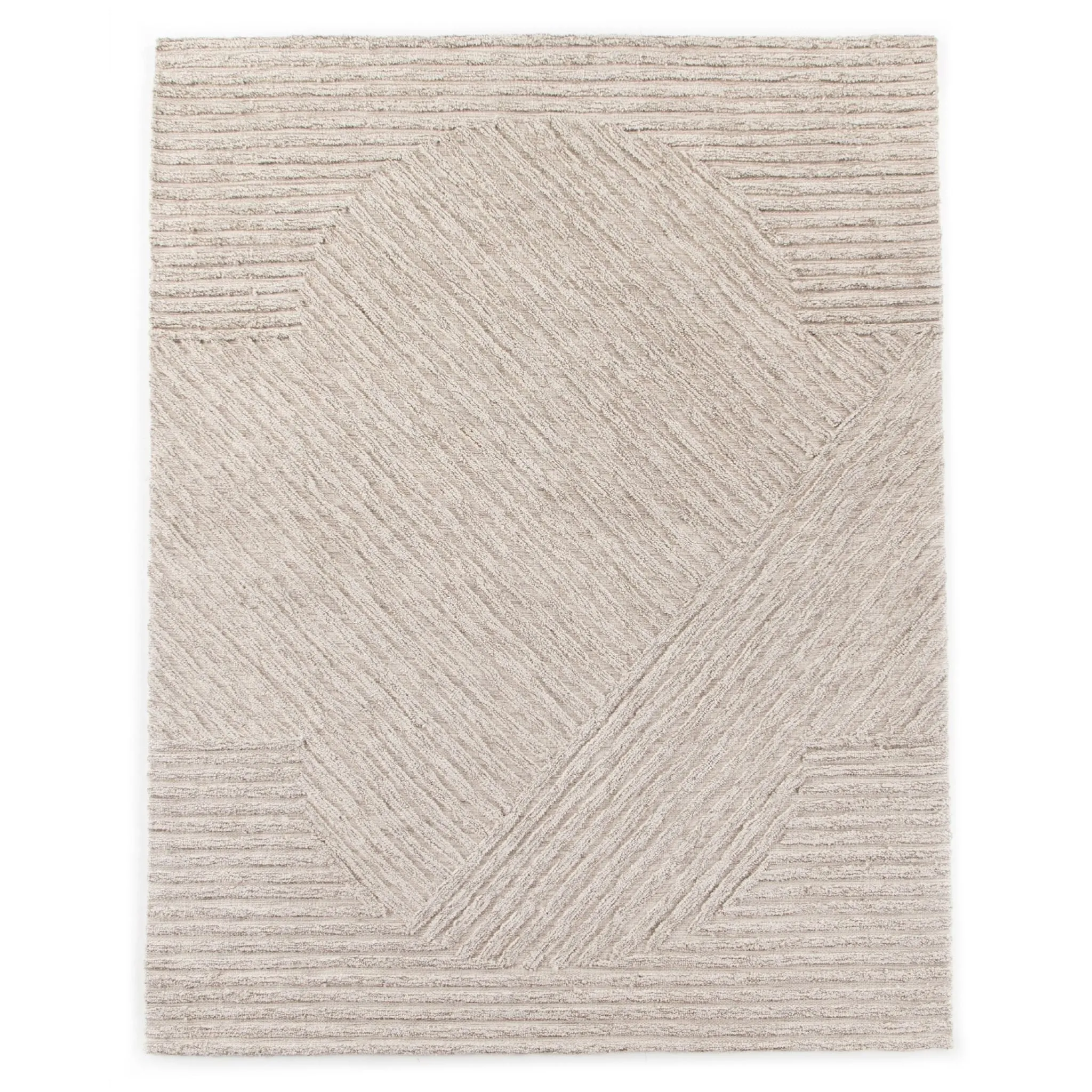 Heathered Natural Linear Outdoor Rug