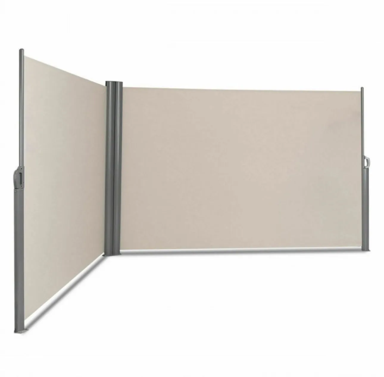 Heavy Duty Elegant Patio Retractable Double Folding Side Awning Screen Divider 237x71 inch