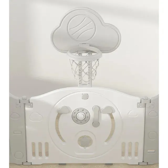 Little Angel Kids Playpen (White/Grey) - 160 x 200 x 63 cm