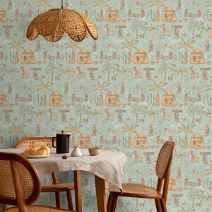 Mithila Indian Sujani Art Sage Wallpaper for Wall