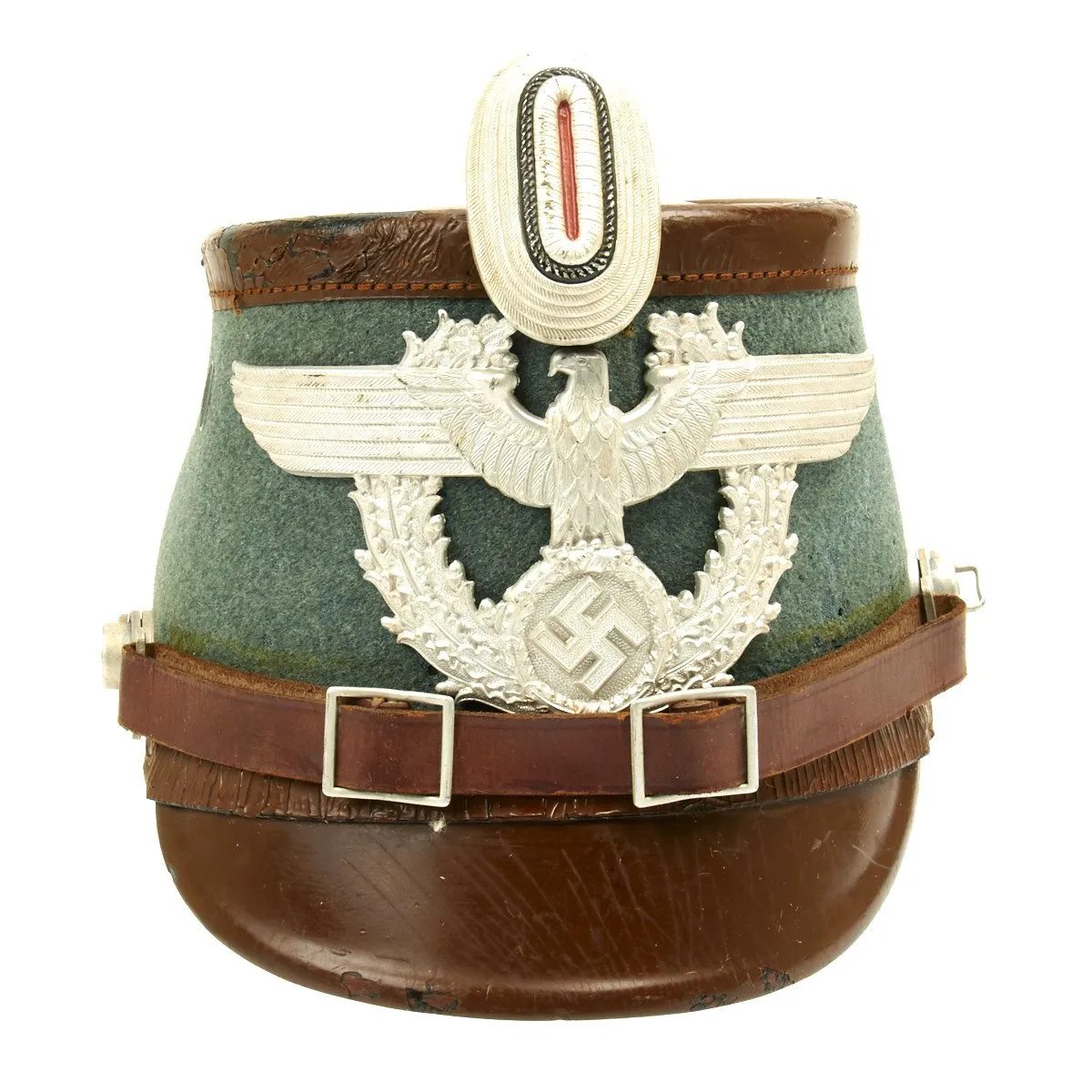 Original German WWII Robert Lubstein Rural Polizei Shako by Erel