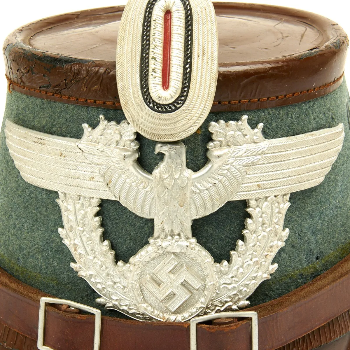 Original German WWII Robert Lubstein Rural Polizei Shako by Erel