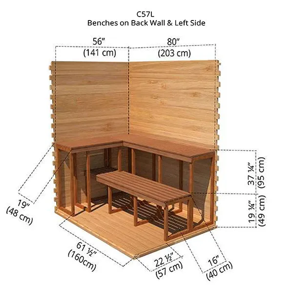 Outdoor Cabin Sauna 5 x 7