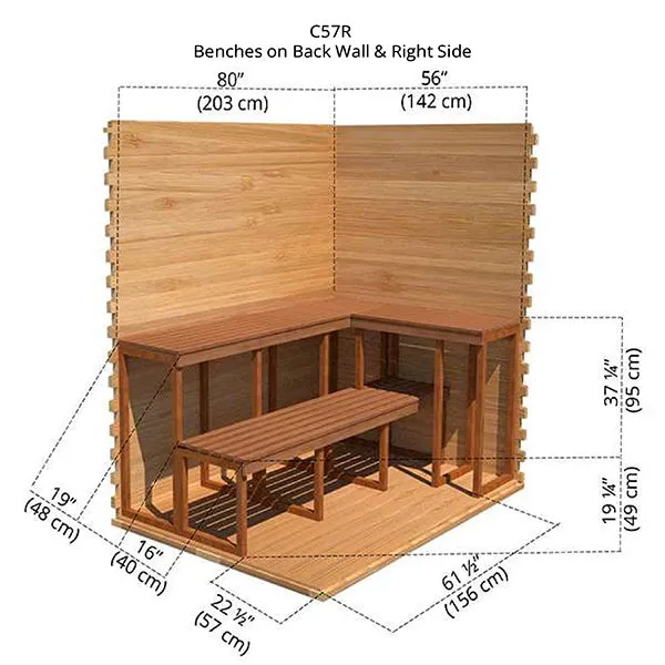 Outdoor Cabin Sauna 5 x 7