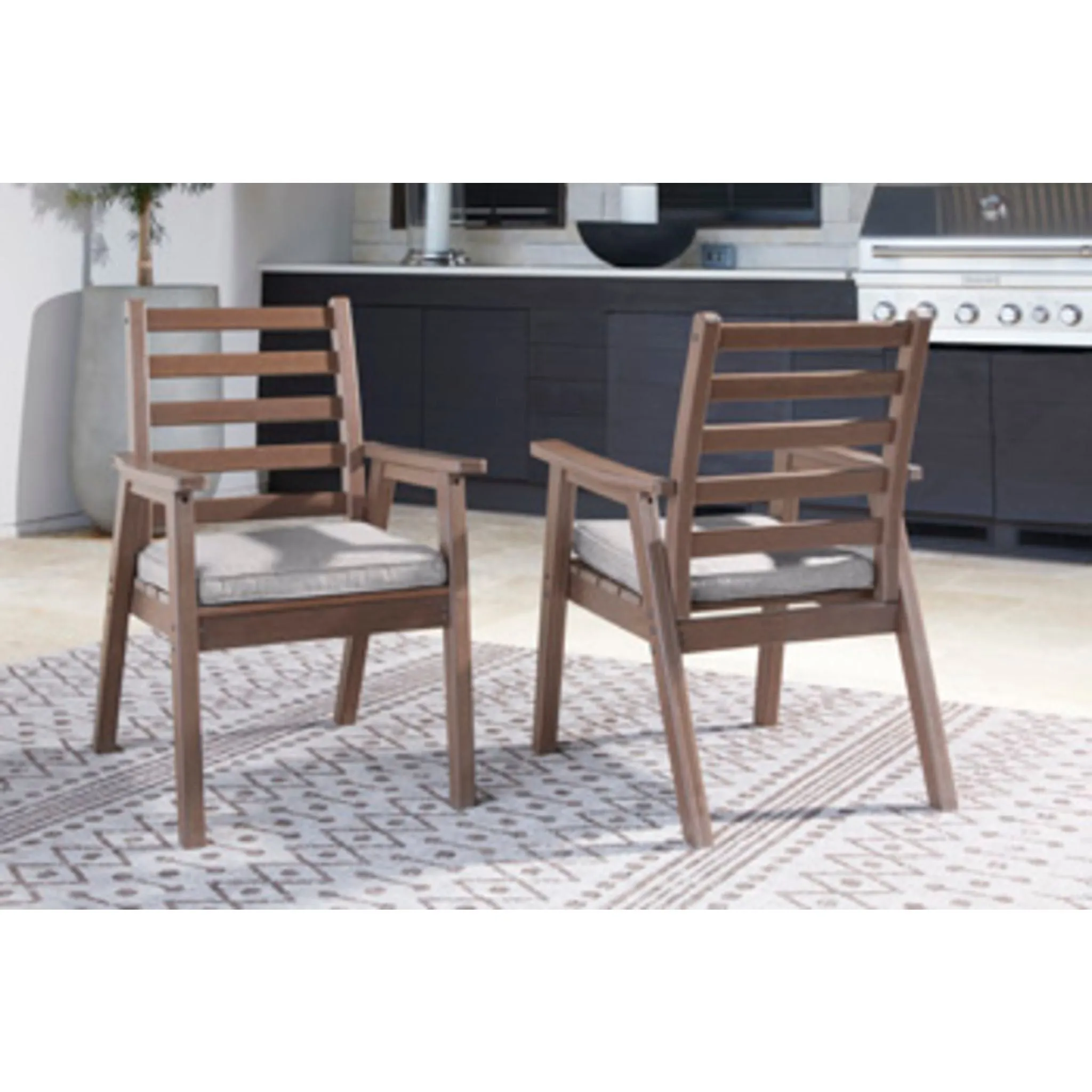 Outdoor Emmeline Arm Chair with Cushion (set of 2)