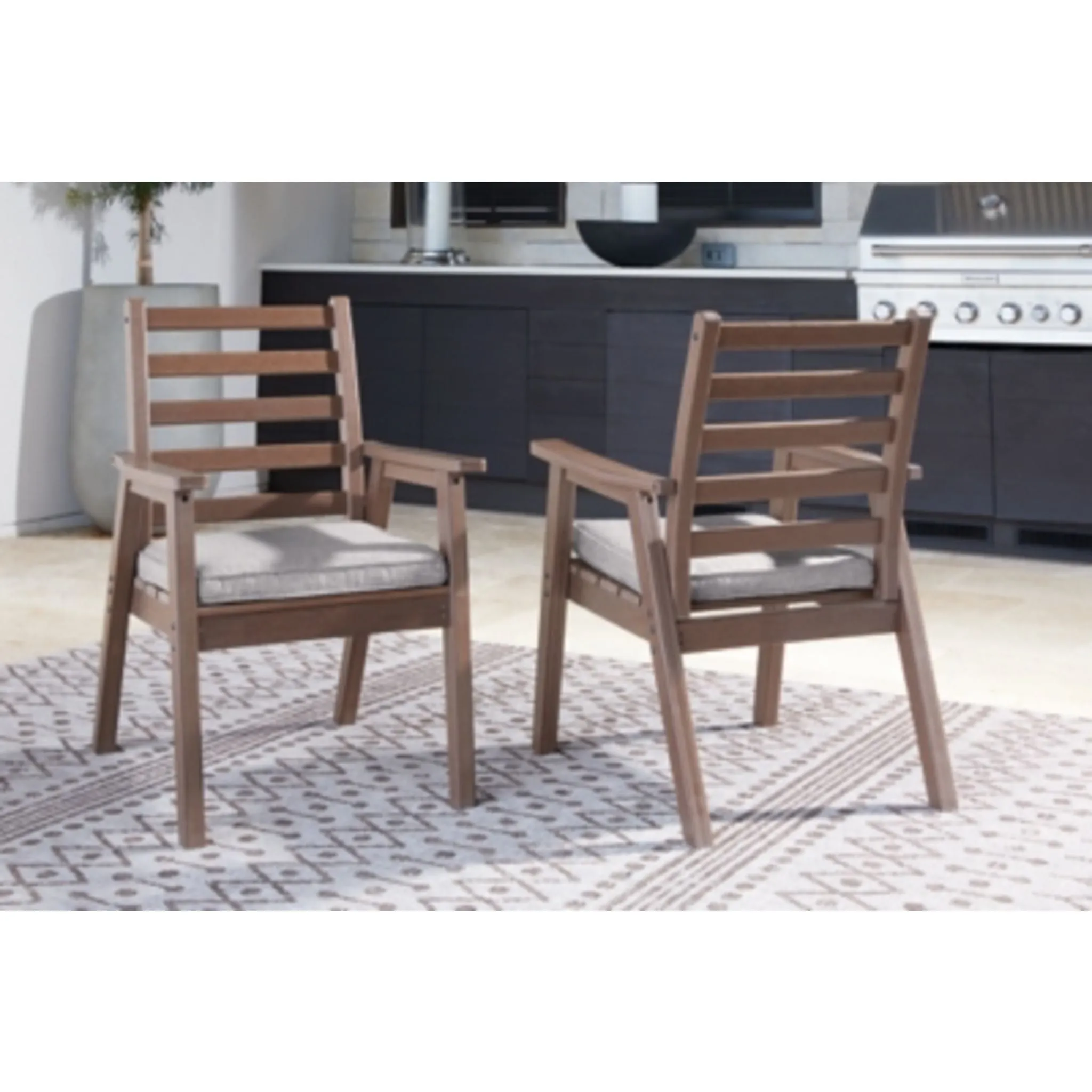 Outdoor Emmeline Arm Chair with Cushion (set of 2)