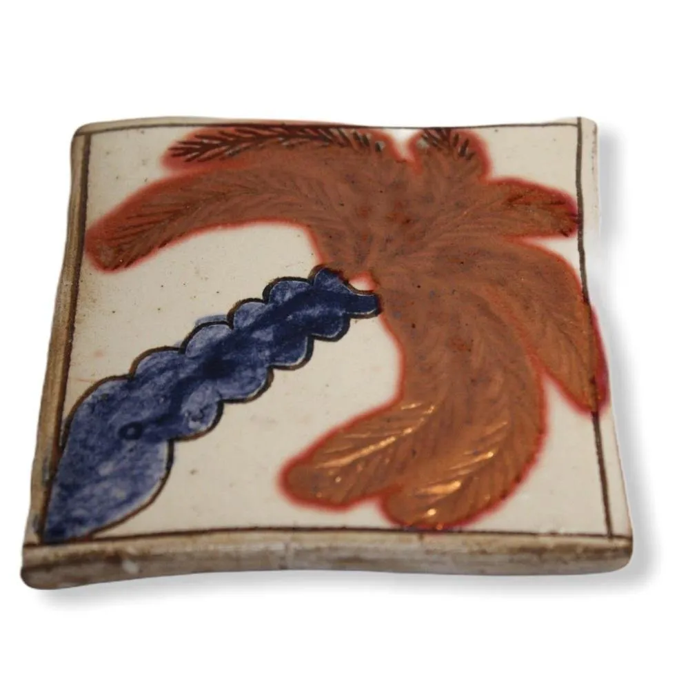 Pottery Coaster - Inclined Palm Tree