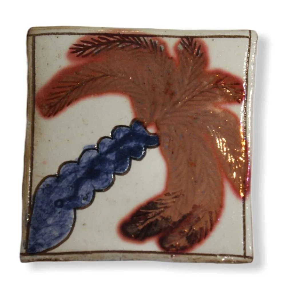 Pottery Coaster - Inclined Palm Tree
