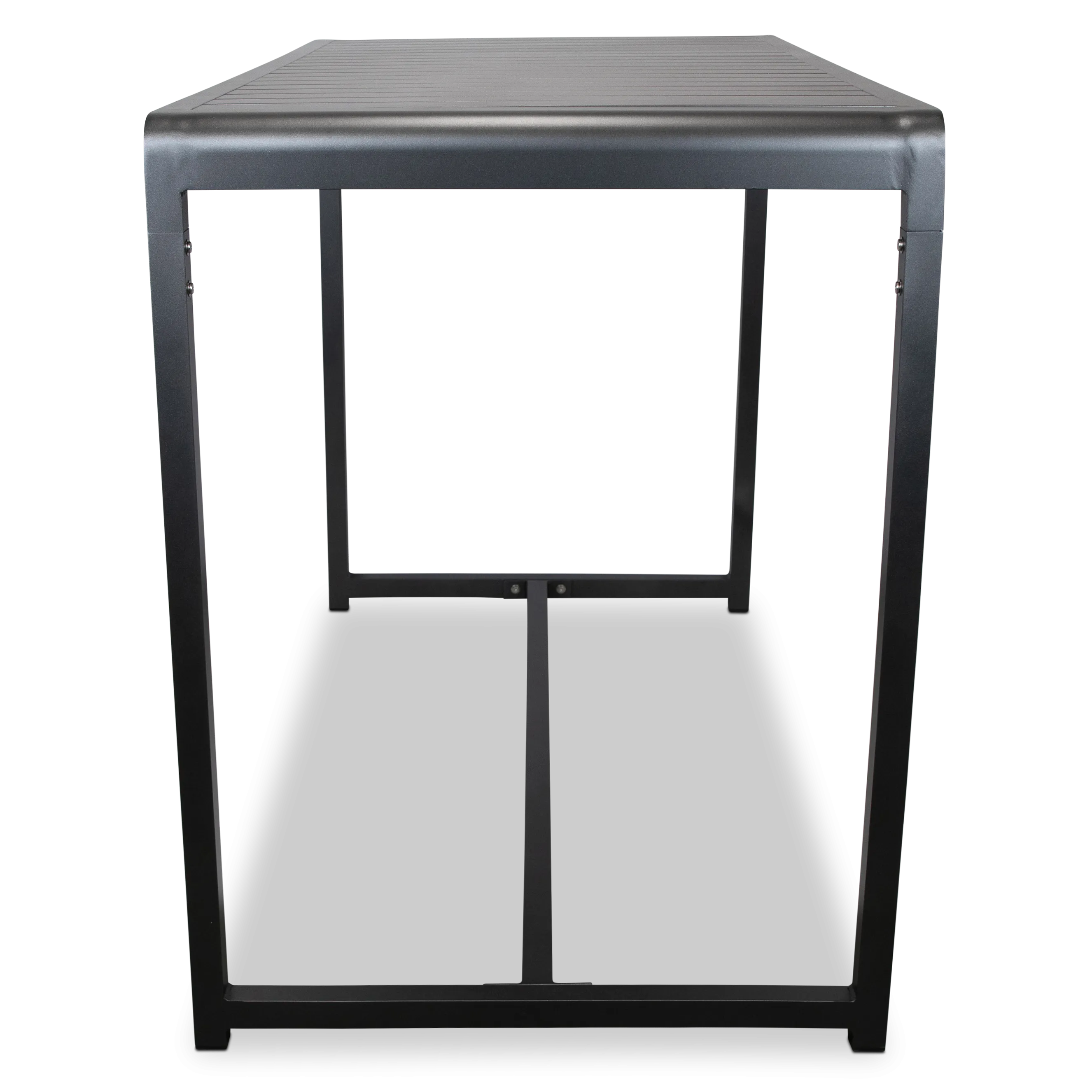 Santorini 7pc Bar Suite in Gunmetal with Platinum Olefin Cushions