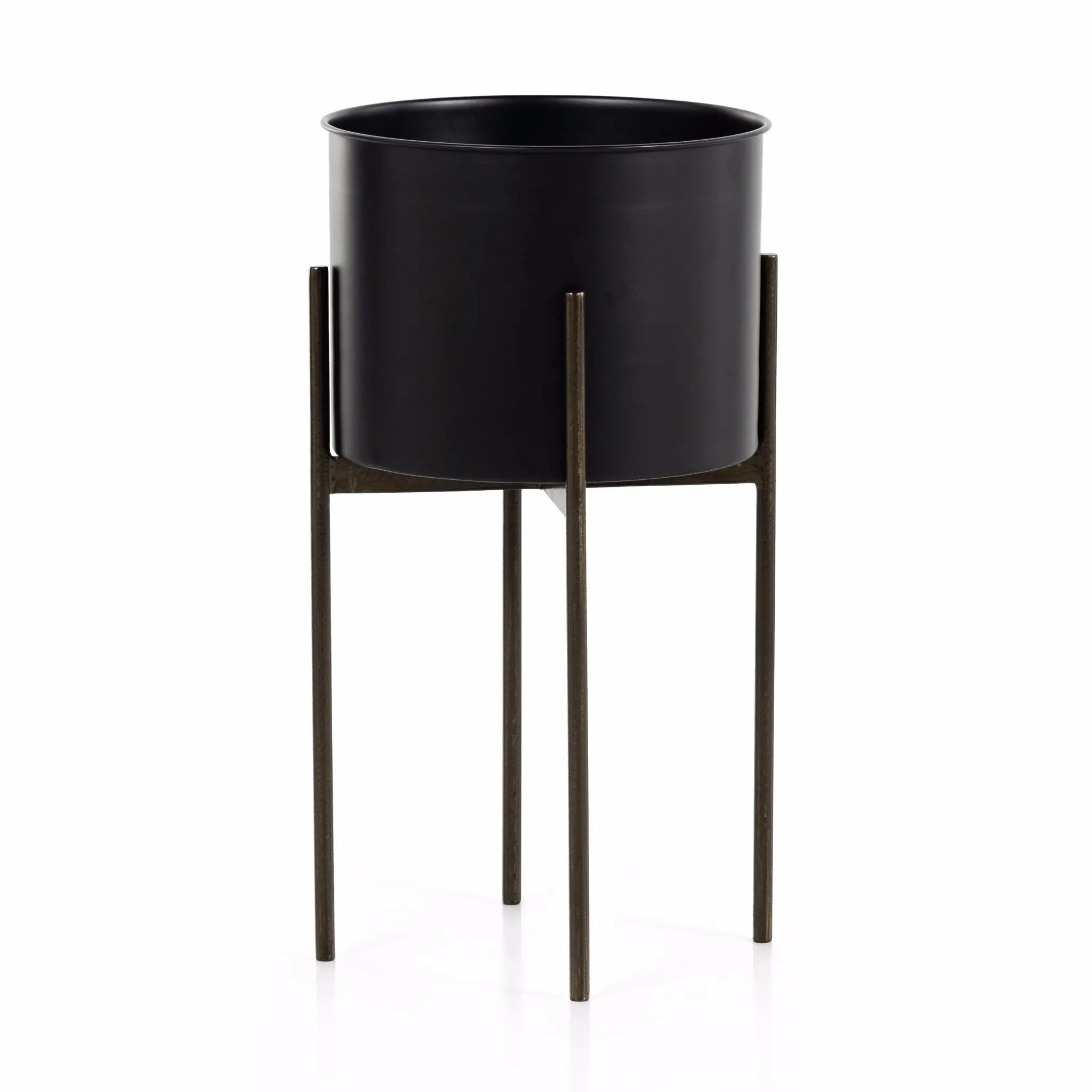 Small Brass-Finished Planter