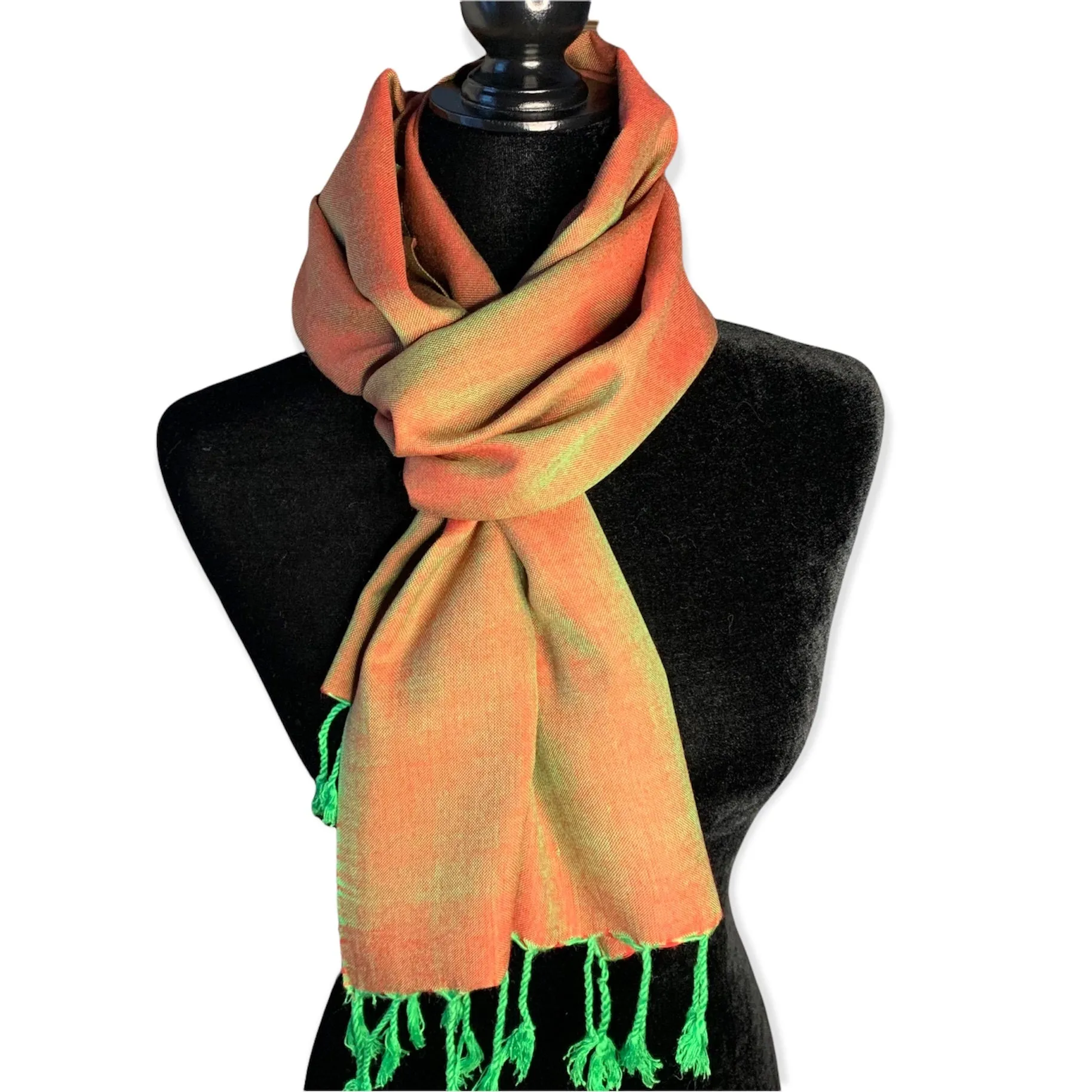 Small Solid Handwoven Scarf - Let's Shimmer