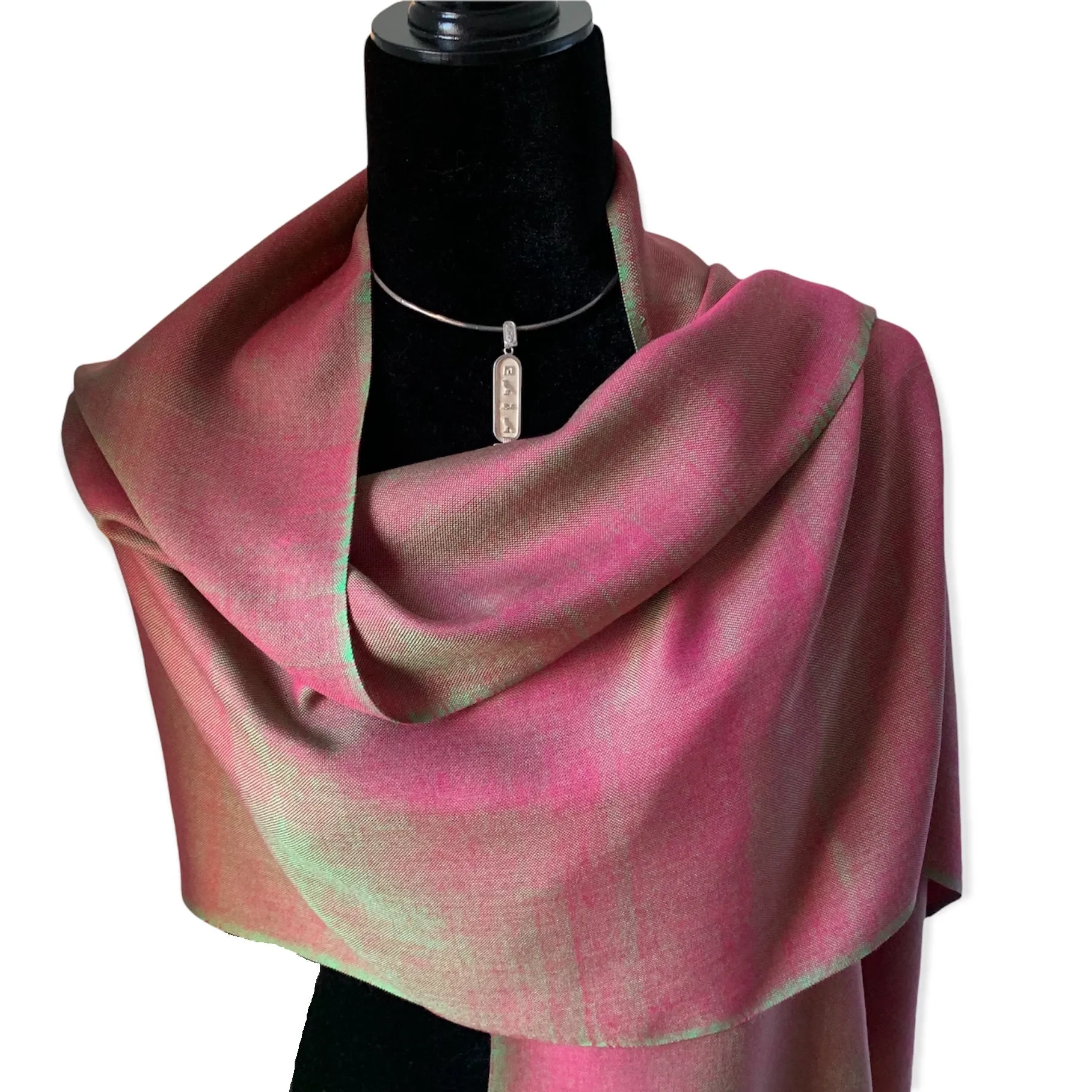 Small Solid Handwoven Scarf - Let's Shimmer