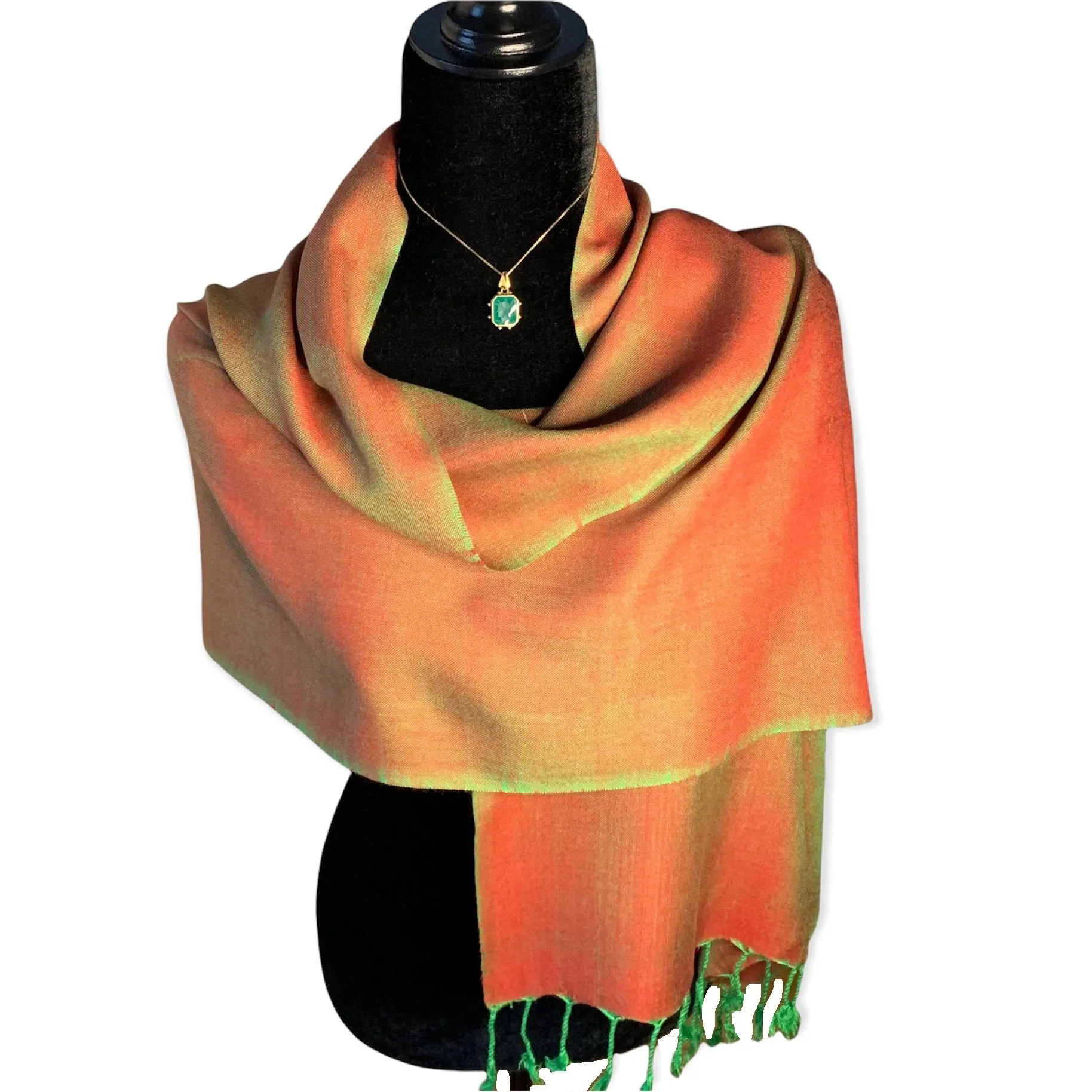 Small Solid Handwoven Scarf - Let's Shimmer