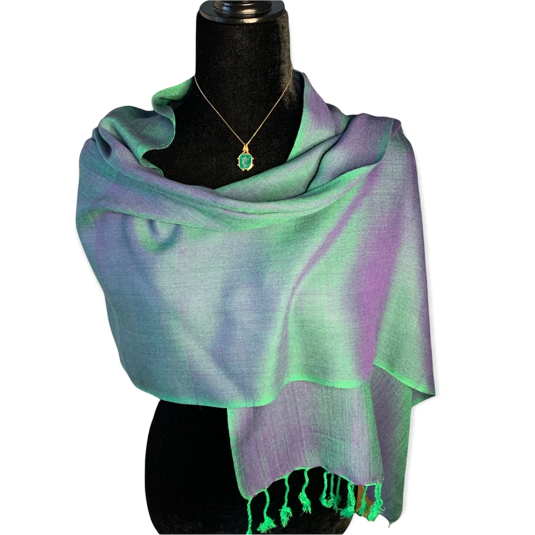 Small Solid Handwoven Scarf - Let's Shimmer