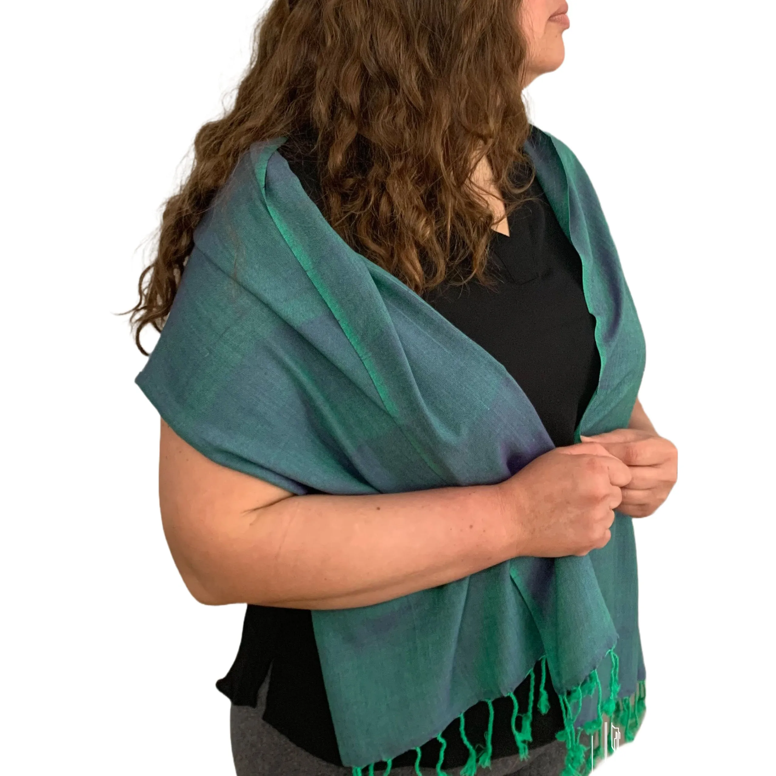 Small Solid Handwoven Scarf - Let's Shimmer