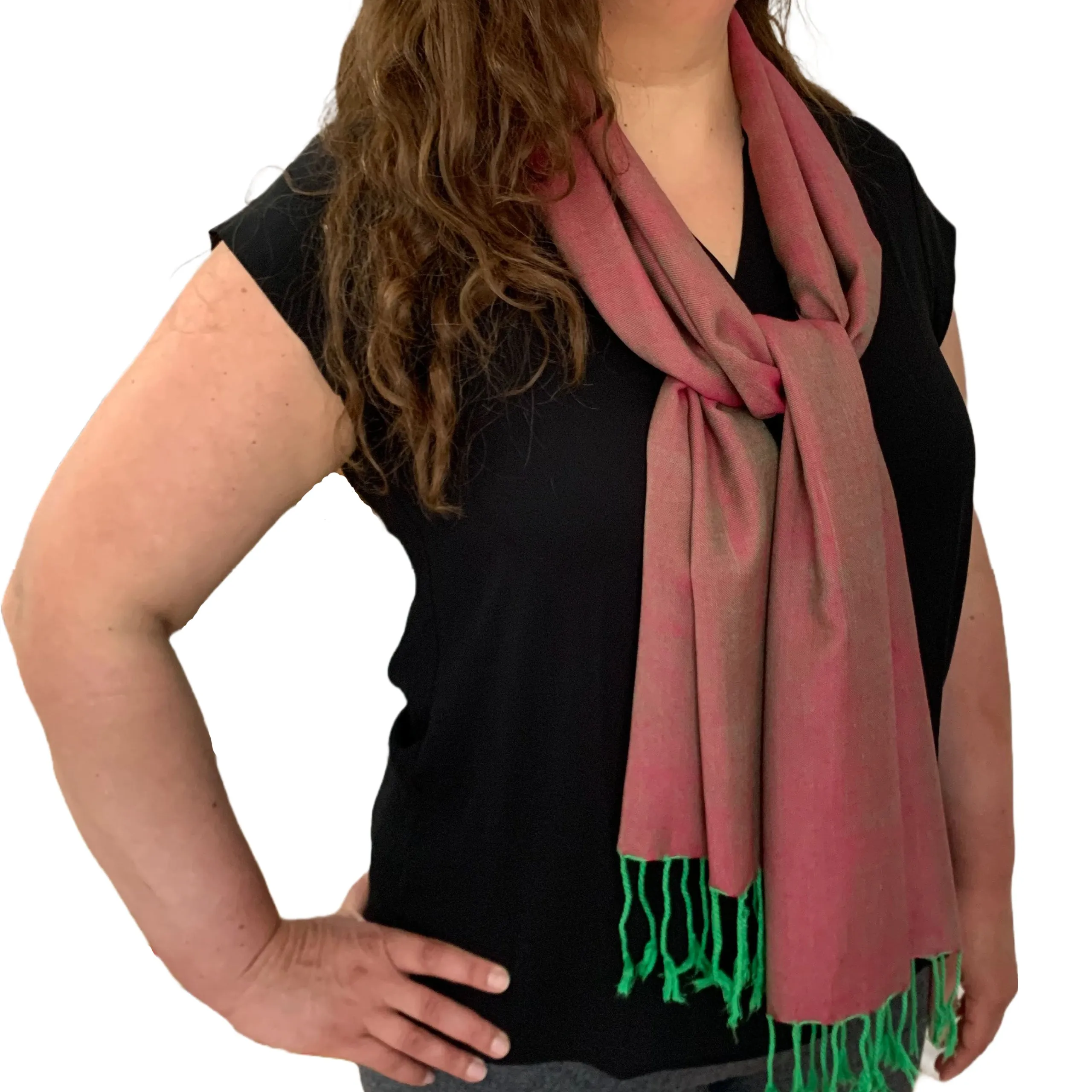 Small Solid Handwoven Scarf - Let's Shimmer