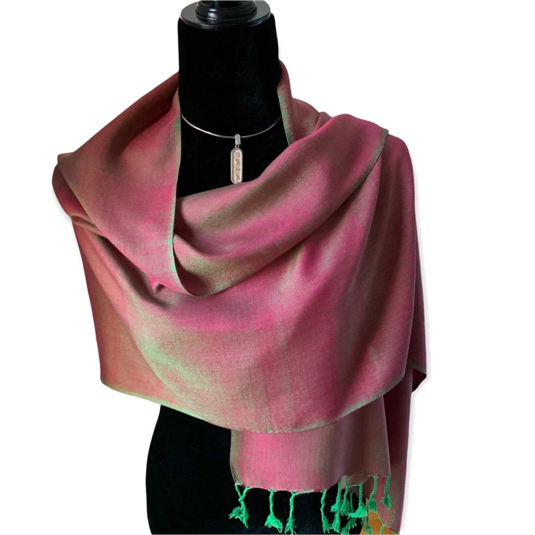 Small Solid Handwoven Scarf - Let's Shimmer