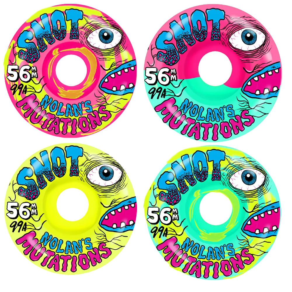 Snot Nolan Mutation Conical 99A 56mm Skateboard Wheels Multi Colored
