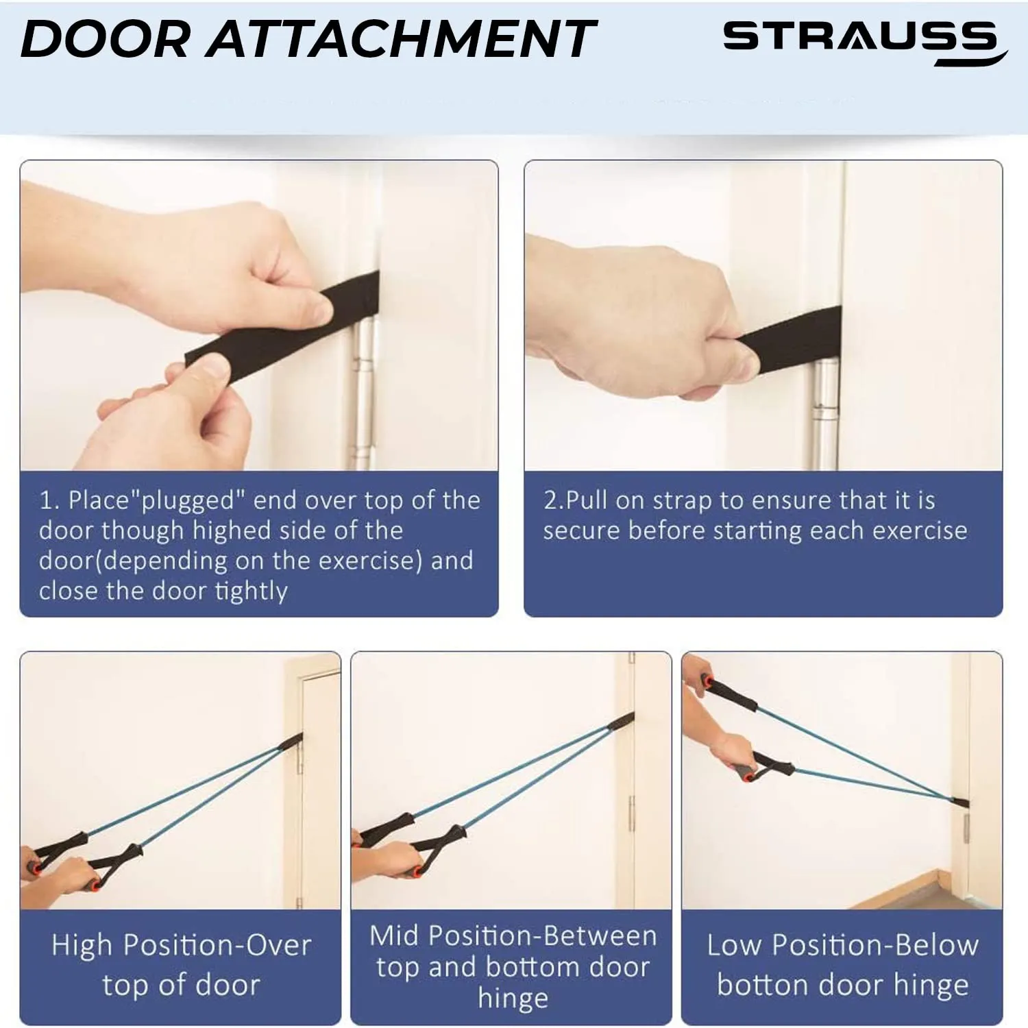 Strauss Single Resistance Tube with PVC Handles, Door Knob & Carry Bag, 4 Kg, (Yellow)