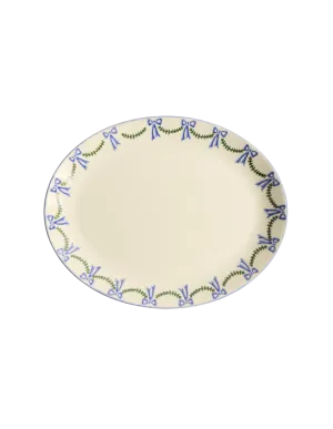Elegant Oval Platter with Swags and Bows Design
