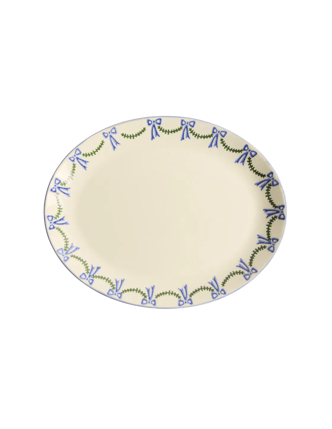 Elegant Oval Platter with Swags and Bows Design