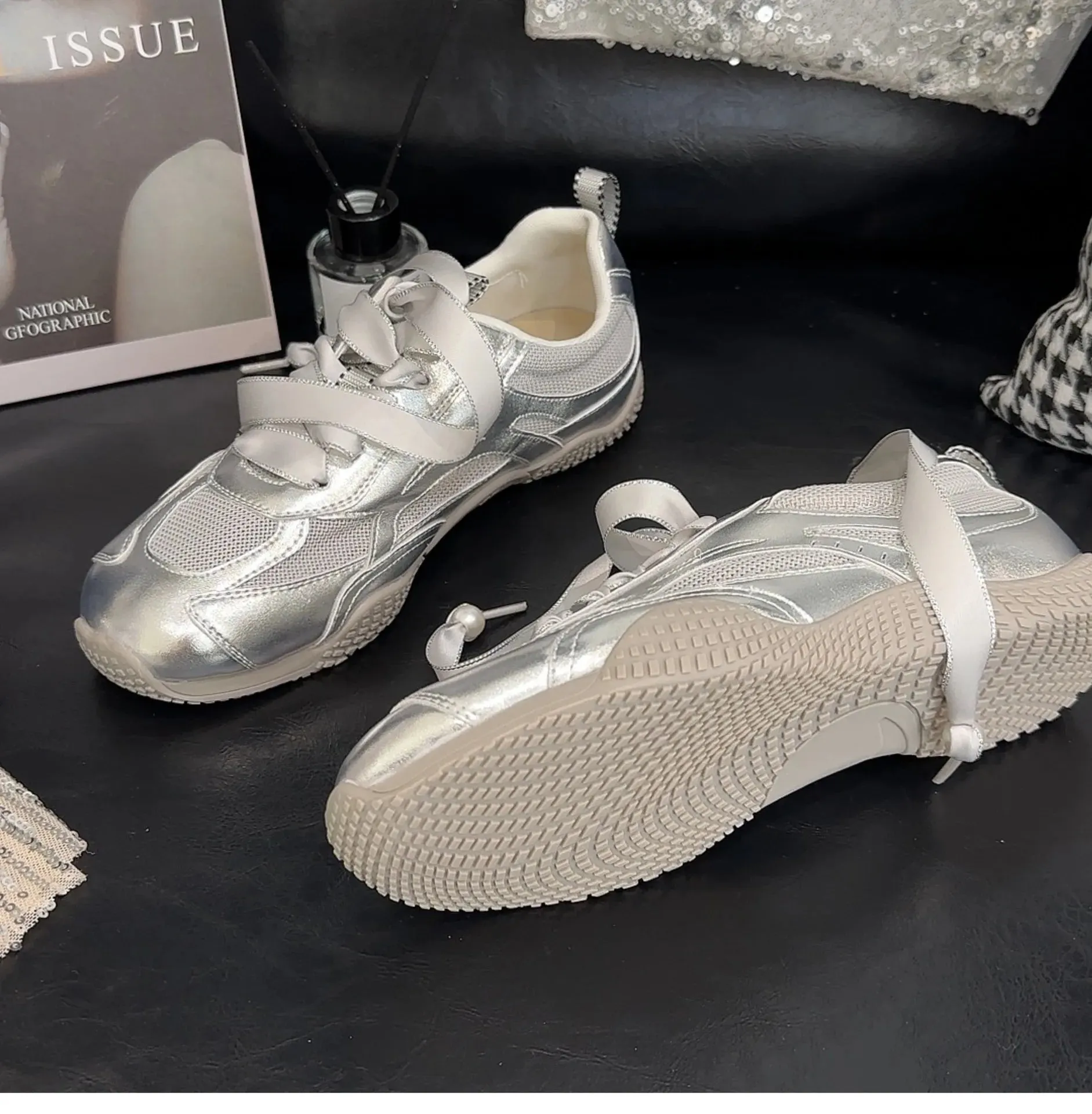 TAVIMART  -  Brand Leather Women's Sneakers Platform Woman Sports Sneakers Female Vulcanized Shoes Sneakers Casual Ladies Trainers