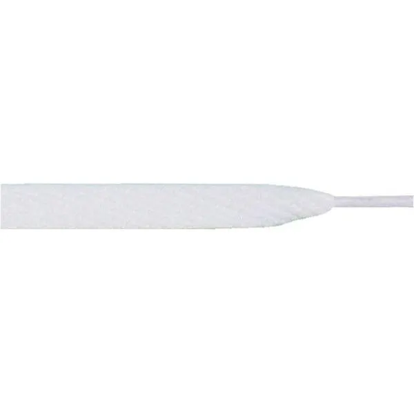 Wholesale Skateboard Flat 1/2" - White (12 Pair Pack) Shoelaces